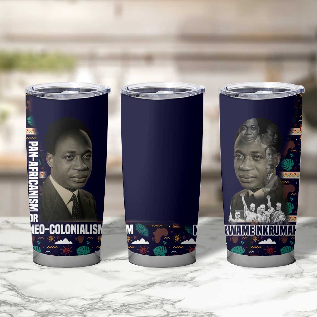 Kwame Nkrumah Tumbler Cup Ghana Pan-African Print Design Portrait and Anti-Colonial Legacy Tribute - Wonder Print Shop