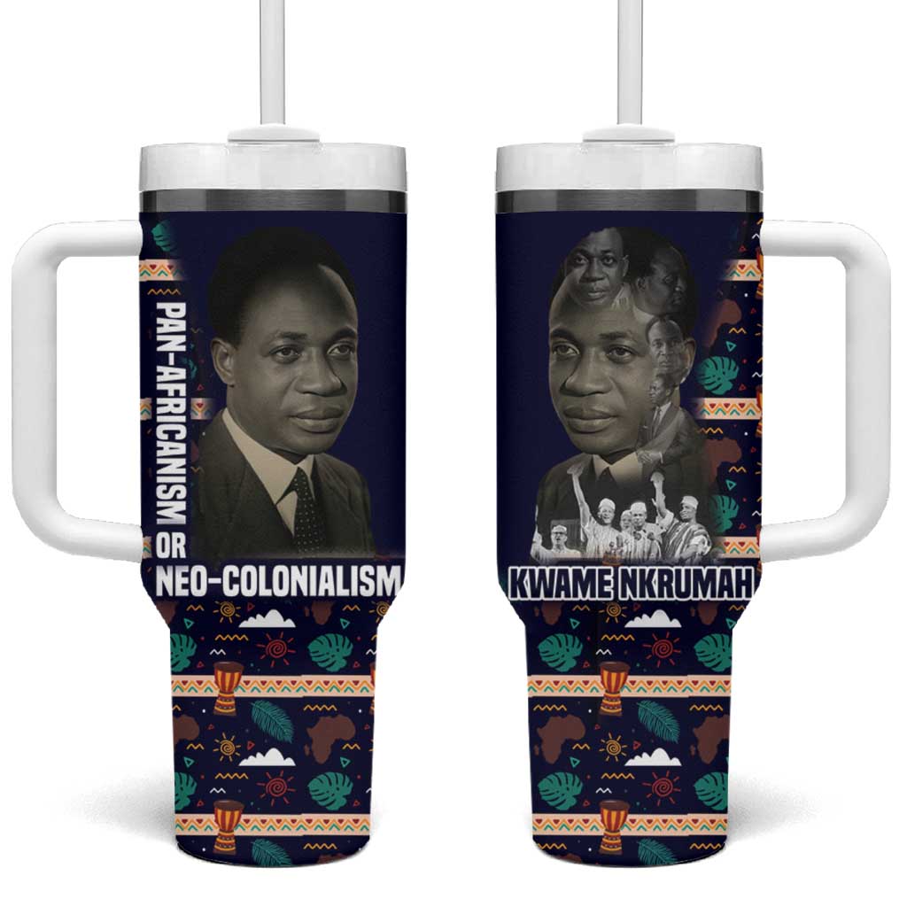 Kwame Nkrumah Tumbler With Handle Ghana Pan-African Print Design Portrait and Anti-Colonial Legacy Tribute - Wonder Print Shop