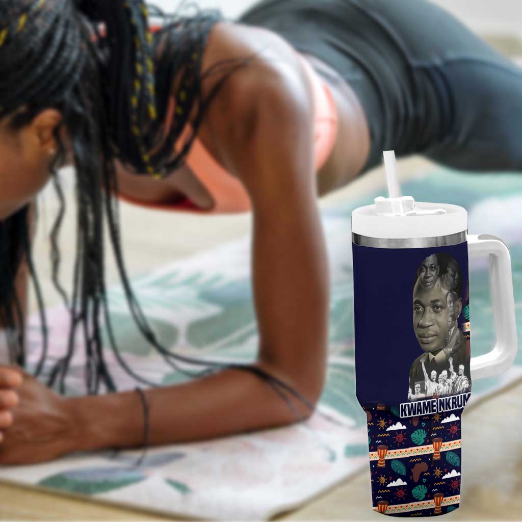 Kwame Nkrumah Tumbler With Handle Ghana Pan-African Print Design Portrait and Anti-Colonial Legacy Tribute - Wonder Print Shop