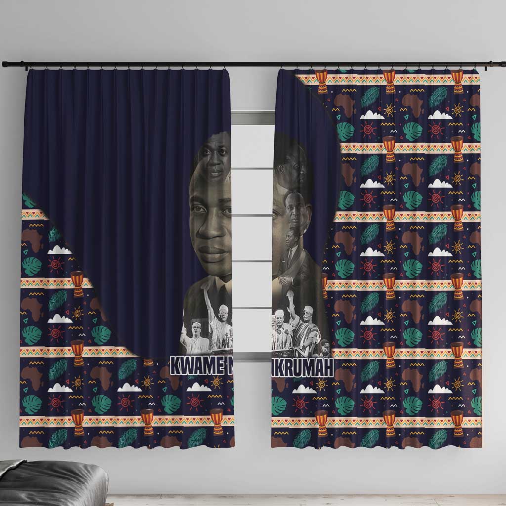 Kwame Nkrumah Window Curtain Ghana Pan-African Print Design Portrait and Anti-Colonial Legacy Tribute - Wonder Print Shop