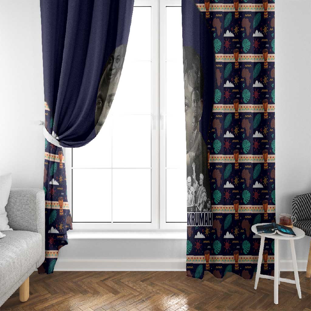 Kwame Nkrumah Window Curtain Ghana Pan-African Print Design Portrait and Anti-Colonial Legacy Tribute - Wonder Print Shop