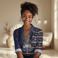 Kwame Nkrumah Women Casual Shirt Ghana Pan-African Print Design Portrait and Anti-Colonial Legacy Tribute - Wonder Print Shop