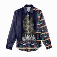 Kwame Nkrumah Women Casual Shirt Ghana Pan-African Print Design Portrait and Anti-Colonial Legacy Tribute - Wonder Print Shop