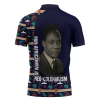 Kwame Nkrumah Zipper Polo Shirt Ghana Pan-African Print Design Portrait and Anti-Colonial Legacy Tribute - Wonder Print Shop