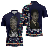 Kwame Nkrumah Zipper Polo Shirt Ghana Pan-African Print Design Portrait and Anti-Colonial Legacy Tribute - Wonder Print Shop