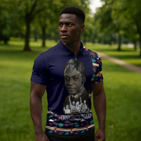 Kwame Nkrumah Zipper Polo Shirt Ghana Pan-African Print Design Portrait and Anti-Colonial Legacy Tribute - Wonder Print Shop