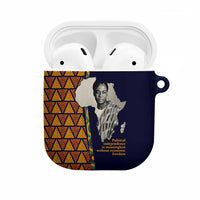 Kwame Nkrumah Ghana AirPods Case African Map Pattern Design and Economic Freedom Quote Tribute - Wonder Print Shop