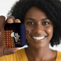 Kwame Nkrumah Ghana AirPods Case African Map Pattern Design and Economic Freedom Quote Tribute - Wonder Print Shop