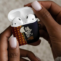 Kwame Nkrumah Ghana AirPods Case African Map Pattern Design and Economic Freedom Quote Tribute - Wonder Print Shop