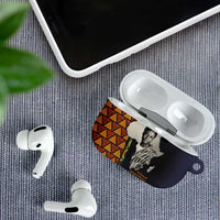 Kwame Nkrumah Ghana AirPods Case African Map Pattern Design and Economic Freedom Quote Tribute - Wonder Print Shop