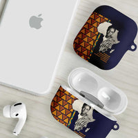 Kwame Nkrumah Ghana AirPods Case African Map Pattern Design and Economic Freedom Quote Tribute - Wonder Print Shop