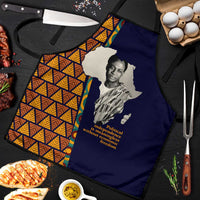 Kwame Nkrumah Ghana Apron African Map Pattern Design and Economic Freedom Quote Tribute - Wonder Print Shop