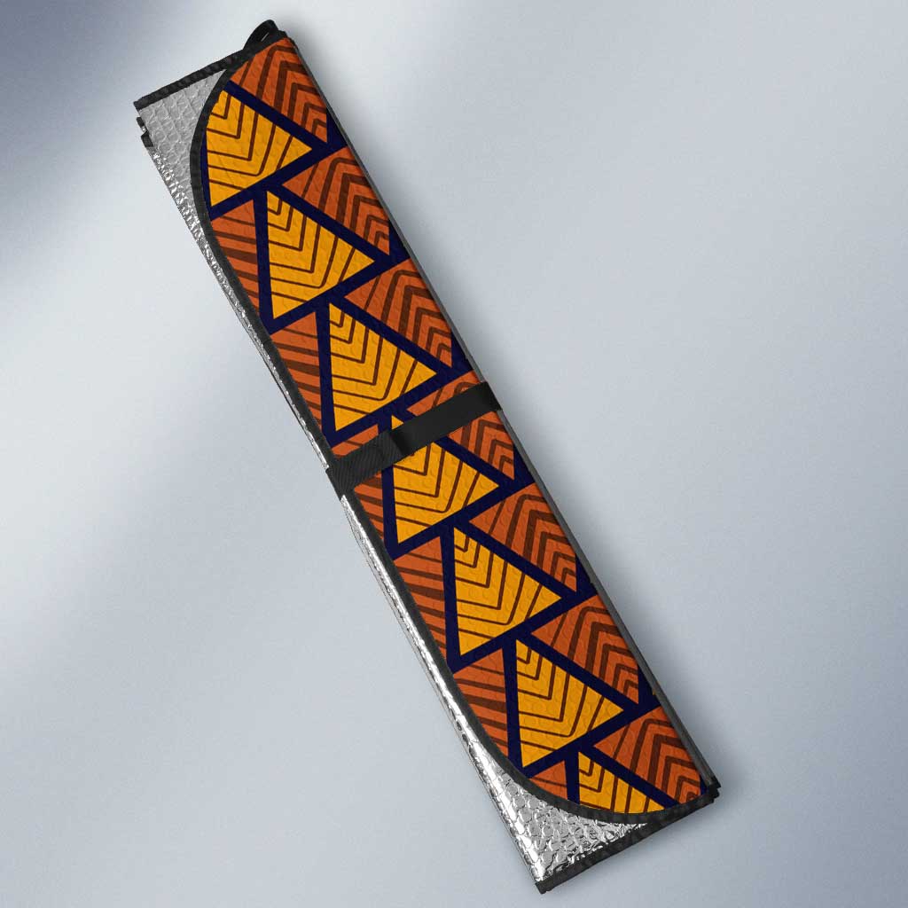 Kwame Nkrumah Ghana Auto Sun Shade African Map Pattern Design and Economic Freedom Quote Tribute - Wonder Print Shop