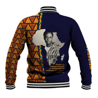 Kwame Nkrumah Ghana Baseball Jacket African Map Pattern Design and Economic Freedom Quote Tribute - Wonder Print Shop