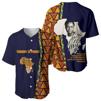 Kwame Nkrumah Ghana Baseball Jersey African Map Pattern Design and Economic Freedom Quote Tribute - Wonder Print Shop