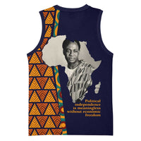 Kwame Nkrumah Ghana Basketball Jersey African Map Pattern Design and Economic Freedom Quote Tribute - Wonder Print Shop