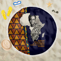 Kwame Nkrumah Ghana Beach Blanket African Map Pattern Design and Economic Freedom Quote Tribute - Wonder Print Shop