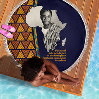 Kwame Nkrumah Ghana Beach Blanket African Map Pattern Design and Economic Freedom Quote Tribute - Wonder Print Shop
