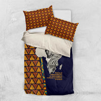 Kwame Nkrumah Ghana Bedding Set African Map Pattern Design and Economic Freedom Quote Tribute - Wonder Print Shop