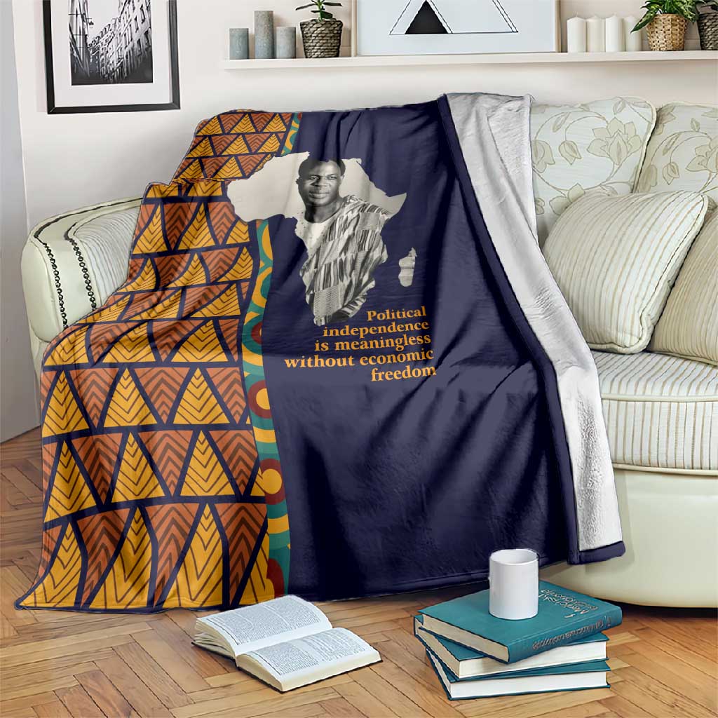 Kwame Nkrumah Ghana Blanket African Map Pattern Design and Economic Freedom Quote Tribute - Wonder Print Shop