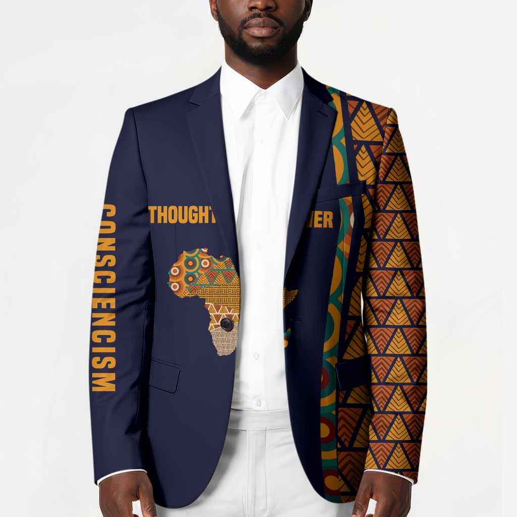 Kwame Nkrumah Ghana Blazer African Map Pattern Design and Economic Freedom Quote Tribute - Wonder Print Shop