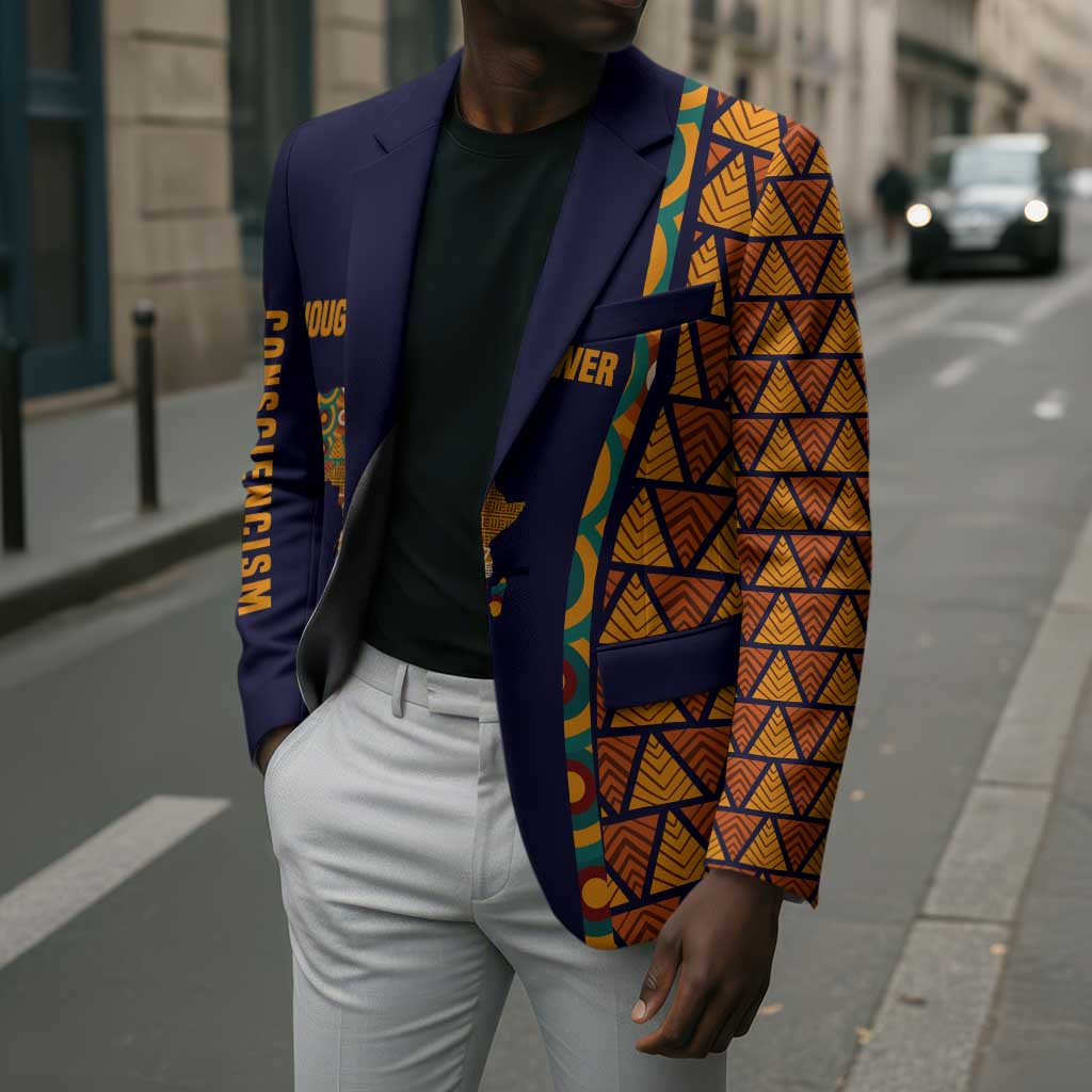 Kwame Nkrumah Ghana Blazer African Map Pattern Design and Economic Freedom Quote Tribute - Wonder Print Shop