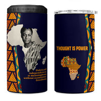 Kwame Nkrumah Ghana 4 in 1 Can Cooler Tumbler African Map Pattern Design and Economic Freedom Quote Tribute - Wonder Print Shop