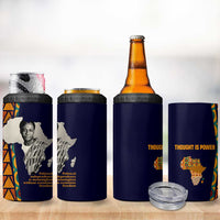 Kwame Nkrumah Ghana 4 in 1 Can Cooler Tumbler African Map Pattern Design and Economic Freedom Quote Tribute - Wonder Print Shop