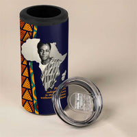 Kwame Nkrumah Ghana 4 in 1 Can Cooler Tumbler African Map Pattern Design and Economic Freedom Quote Tribute - Wonder Print Shop