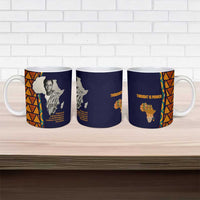 Kwame Nkrumah Ghana Ceramic Mug African Map Pattern Design and Economic Freedom Quote Tribute - Wonder Print Shop