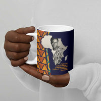Kwame Nkrumah Ghana Ceramic Mug African Map Pattern Design and Economic Freedom Quote Tribute - Wonder Print Shop