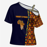 Kwame Nkrumah Ghana Cross Shoulder Shirt African Map Pattern Design and Economic Freedom Quote Tribute - Wonder Print Shop
