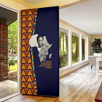 Kwame Nkrumah Ghana Door Cover African Map Pattern Design and Economic Freedom Quote Tribute - Wonder Print Shop