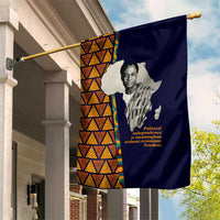 Kwame Nkrumah Ghana Garden Flag African Map Pattern Design and Economic Freedom Quote Tribute - Wonder Print Shop