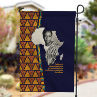 Kwame Nkrumah Ghana Garden Flag African Map Pattern Design and Economic Freedom Quote Tribute - Wonder Print Shop