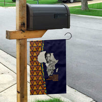 Kwame Nkrumah Ghana Garden Flag African Map Pattern Design and Economic Freedom Quote Tribute - Wonder Print Shop