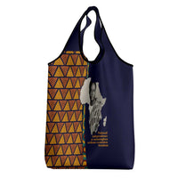 Kwame Nkrumah Ghana Grocery Bag African Map Pattern Design and Economic Freedom Quote Tribute - Wonder Print Shop