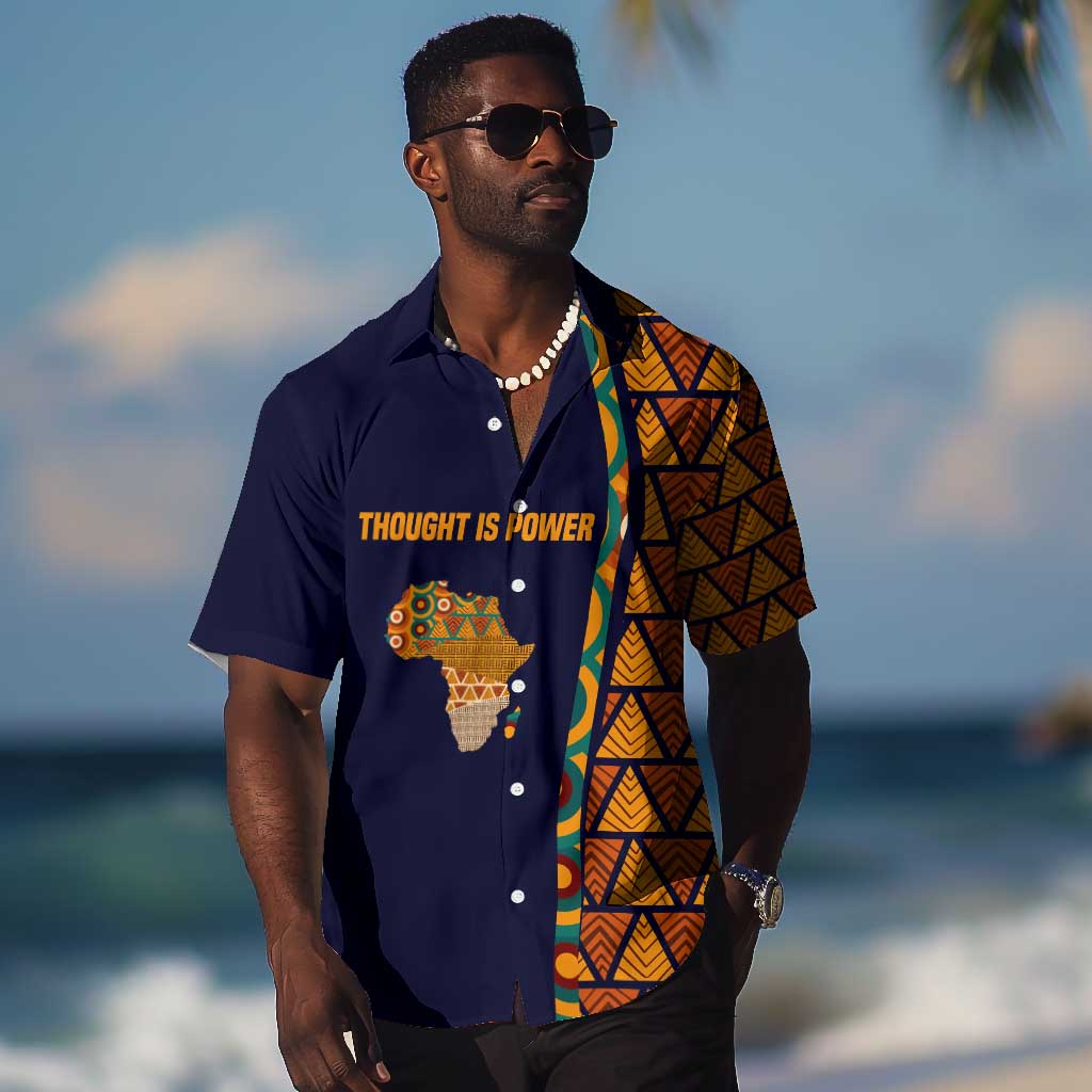 Kwame Nkrumah Ghana Hawaiian Shirt African Map Pattern Design and Economic Freedom Quote Tribute - Wonder Print Shop