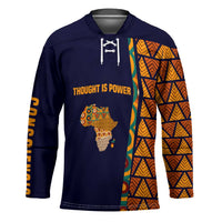 Kwame Nkrumah Ghana Hockey Jersey African Map Pattern Design and Economic Freedom Quote Tribute - Wonder Print Shop