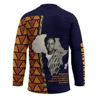 Kwame Nkrumah Ghana Hockey Jersey African Map Pattern Design and Economic Freedom Quote Tribute - Wonder Print Shop