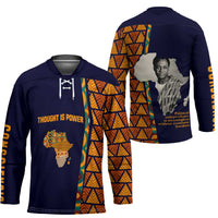 Kwame Nkrumah Ghana Hockey Jersey African Map Pattern Design and Economic Freedom Quote Tribute - Wonder Print Shop
