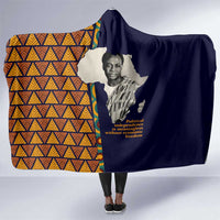 Kwame Nkrumah Ghana Hooded Blanket African Map Pattern Design and Economic Freedom Quote Tribute - Wonder Print Shop