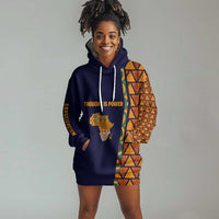 Kwame Nkrumah Ghana Hoodie Dress African Map Pattern Design and Economic Freedom Quote Tribute - Wonder Print Shop