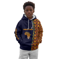Kwame Nkrumah Ghana Kid Hoodie African Map Pattern Design and Economic Freedom Quote Tribute - Wonder Print Shop