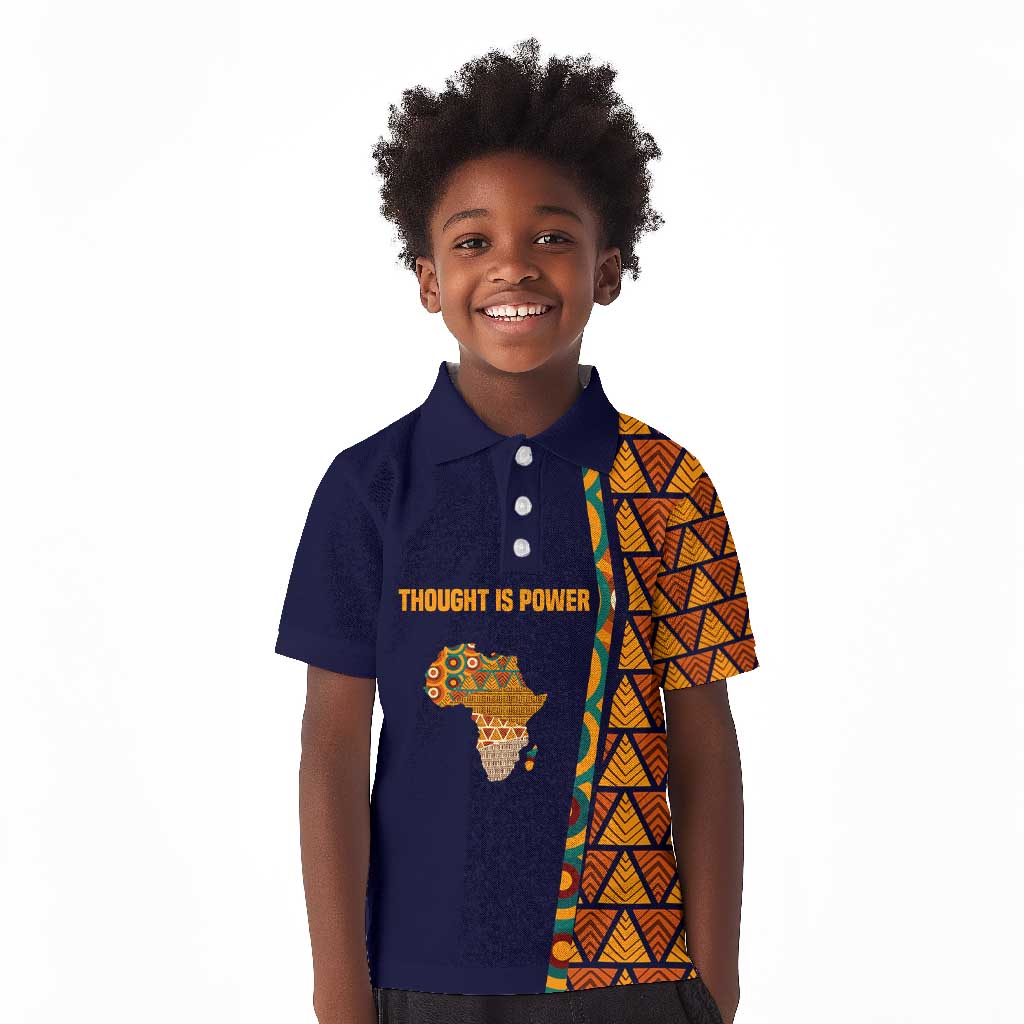 Kwame Nkrumah Ghana Kid Polo Shirt African Map Pattern Design and Economic Freedom Quote Tribute - Wonder Print Shop