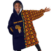 Kwame Nkrumah Ghana Kid Wearable Blanket Hoodie African Map Pattern Design and Economic Freedom Quote Tribute - Wonder Print Shop