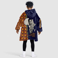 Kwame Nkrumah Ghana Kid Wearable Blanket Hoodie African Map Pattern Design and Economic Freedom Quote Tribute - Wonder Print Shop