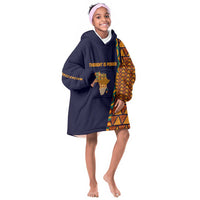 Kwame Nkrumah Ghana Kid Wearable Blanket Hoodie African Map Pattern Design and Economic Freedom Quote Tribute - Wonder Print Shop
