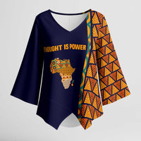 Kwame Nkrumah Ghana Kimono Sleeve Blouse African Map Pattern Design and Economic Freedom Quote Tribute - Wonder Print Shop