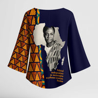Kwame Nkrumah Ghana Kimono Sleeve Blouse African Map Pattern Design and Economic Freedom Quote Tribute - Wonder Print Shop
